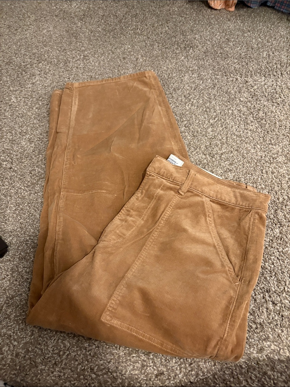 Citizens Of Humanity Cargo Corduroy Pants in Camel Brown